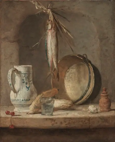 Still Life with Herrings, Jean-Baptiste-Siméon Chardin, c. 1735, oil on canvas