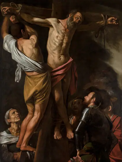 The Crucifixion of Saint Andrew, Caravaggio, 1606–7, oil on canvas