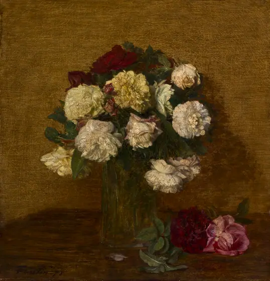Roses in a Vase, Henri Fantin-Latour, 1878, oil on fabric