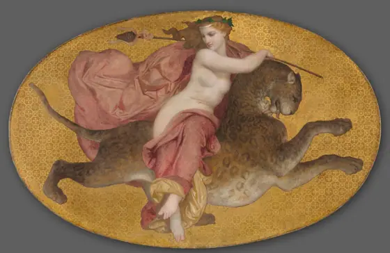 Bacchante on a Panther, William-Adolphe Bouguereau, 1855, oil on fabric
