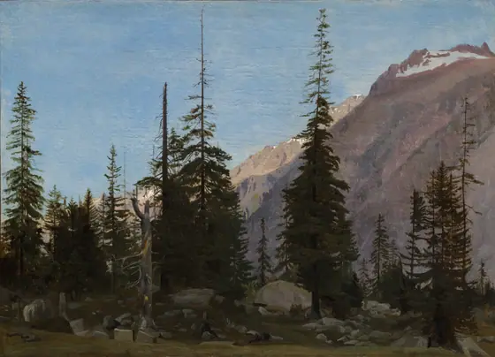 Alpine Landscape: The Handegg, Switzerland, Jean-Léon Gérôme, 1850s, oil on fabric