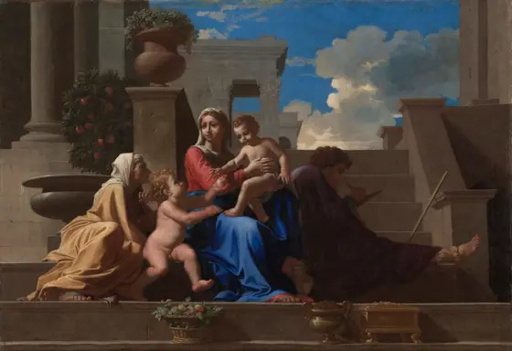 The Holy Family on the Steps, Nicolas Poussin, 1648, oil on canvas