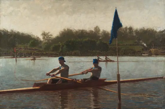 The Biglin Brothers Turning the Stake, Thomas Eakins, 1873, oil on canvas