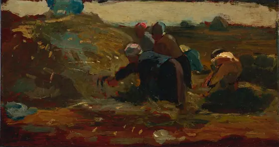 Women Working in a Field, Winslow Homer, 1867, oil on wood
