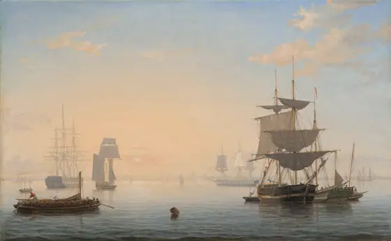 Harbor of Boston, with the City in the Distance, Fitz Henry Lane, c. 1846–47, oil on canvas