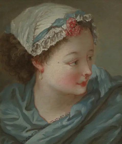 Head of a Young Woman, François Boucher, early 1730s, oil on canvas