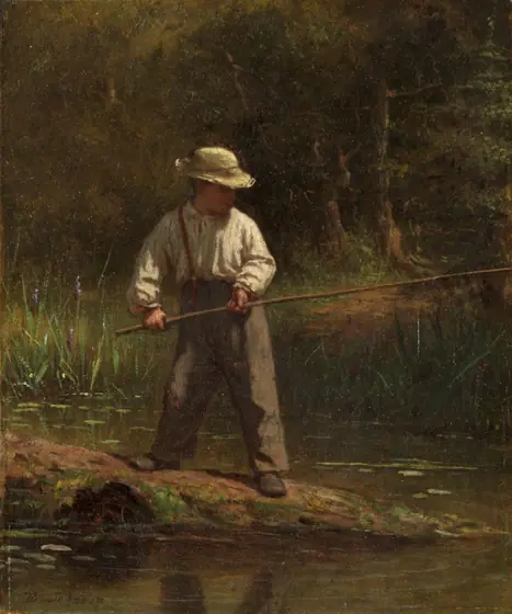 Boy Fishing, Eastman Johnson, 1860s, oil on canvas