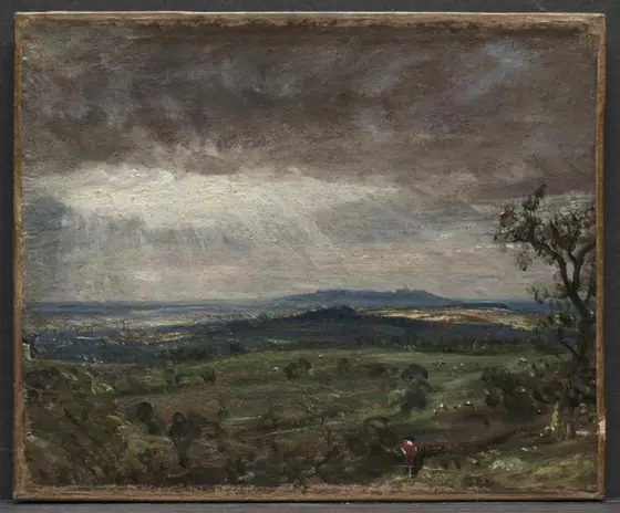 Hampstead Heath, Looking Toward Harrow, John Constable, c. 1821, oil on paper, mounted on canvas