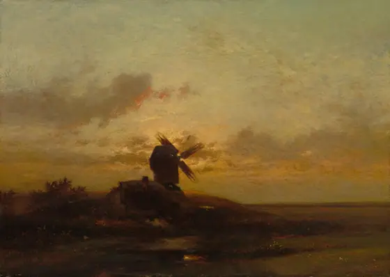 The Windmill, Jules Dupré, late 1850s, oil on fabric