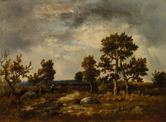 Path Near the Pond of Vipers, Fontainebleau Forest, Narcisse Virgilio Díaz de la Peña, c. 1860s, oil on wood panel
