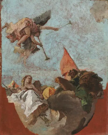 Sketch for a Ceiling, Giovanni Battista Tiepolo, 1750s, oil on canvas