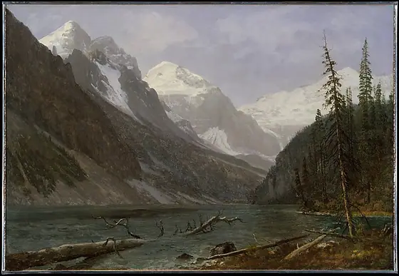 Canadian Rockies (Lake Louise), Albert Bierstadt, ca. 1889, oil on paper mounted to board
