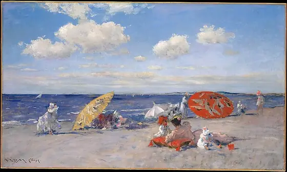 At the Seaside, William Merritt Chase, ca. 1892, oil on canvas