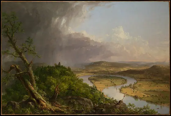 View from Mount Holyoke, Northampton, Massachusetts, after a Thunderstorm—The Oxbow, Thomas Cole, 1836, oil on canvas