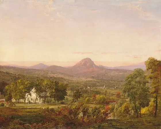Autumn Landscape, Sugar Loaf Mountain, Orange County, New York, Jasper Francis Cropsey, ca. 1870–75, oil on canvas