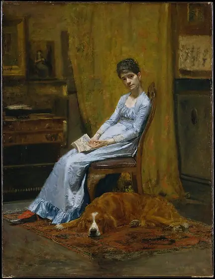The Artist's Wife and His Setter Dog, Thomas Eakins, ca. 1884–89, oil on canvas