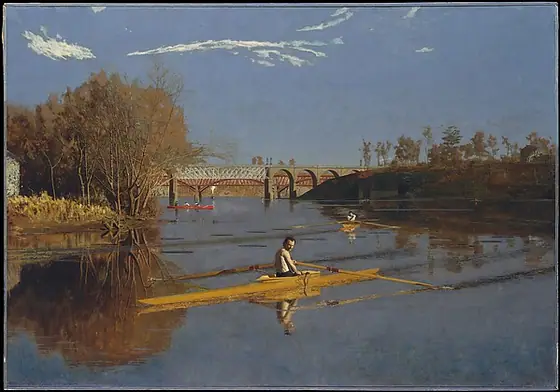 The Champion Single Sculls (Max Schmitt in a Single Scull), Thomas Eakins, 1871, oil on canvas