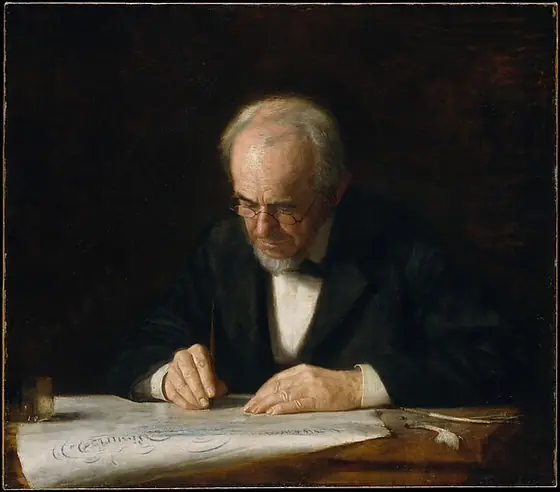 The Writing Master, Thomas Eakins, 1882, oil on canvas