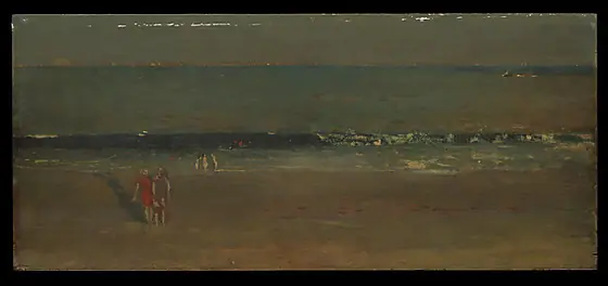 The Beach, Late Afternoon, Winslow Homer, 1869, oil on wood