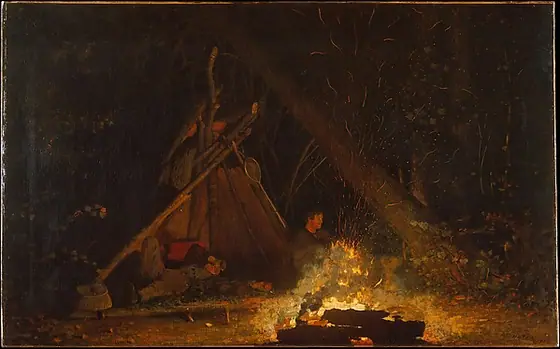 Camp Fire, Winslow Homer, 1880, oil on canvas