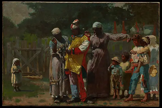 Dressing for the Carnival, Winslow Homer, 1877, oil on canvas