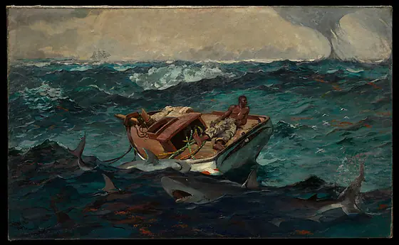 The Gulf Stream, Winslow Homer, 1899; reworked by 1906, oil on canvas