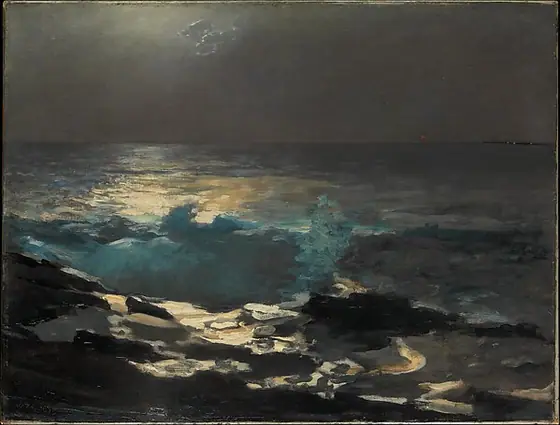 Moonlight, Wood Island Light, Winslow Homer, 1894, oil on canvas