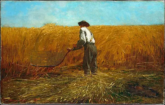 The Veteran in a New Field, Winslow Homer, 1865, oil on canvas