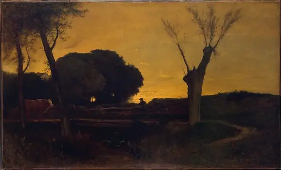 Evening at Medfield, Massachusetts, George Inness, 1875, oil on canvas