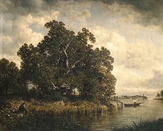 Bayside, New Rochelle, New York, Eastman Johnson, 1886, oil on canvas