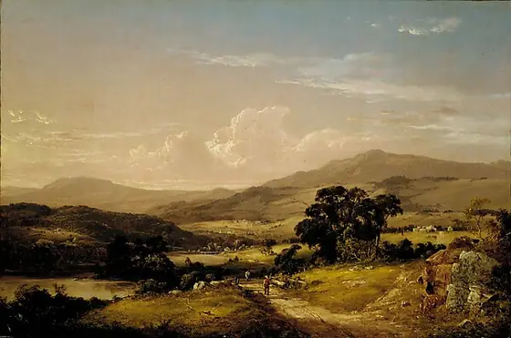 Near Squam Lake, New Hampshire, Eastman Johnson, 1856, oil on canvas