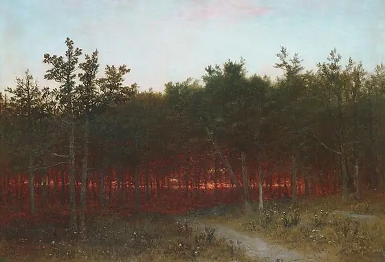 Twilight in the Cedars at Darien, Connecticut, John Frederick Kensett, 1872, oil on canvas