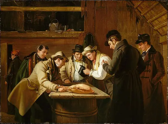 The Raffle (Raffling for the Goose), William Sidney Mount, 1837, oil on mahogany