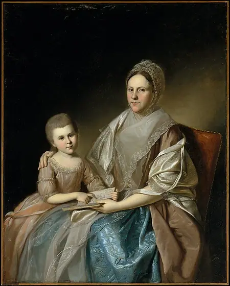Mrs. Samuel Mifflin and Her Granddaughter Rebecca Mifflin Francis, Charles Willson Peale, 1777–80, oil on canvas