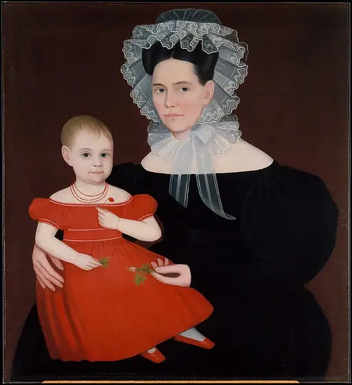 Mrs. Mayer and Daughter, Ammi Phillips, 1835–40, oil on canvas