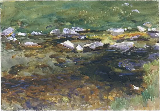 Brook and Meadow, John Singer Sargent, ca. 1907, watercolor, gouache, and graphite on white wove paper