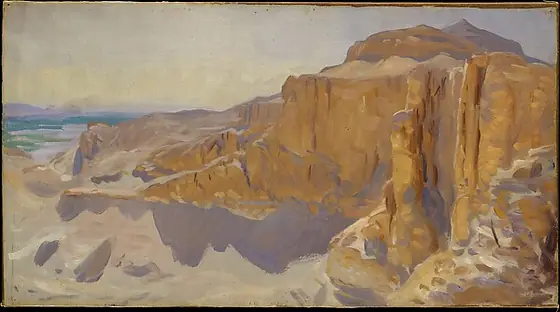 Cliffs at Deir el Bahri, Egypt, John Singer Sargent, 1890–91, oil on canvas