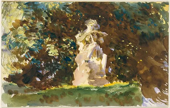 Boboli Garden, Florence, John Singer Sargent, ca. 1906–7, watercolor, gouache, and graphite on white wove paper, mounted on board