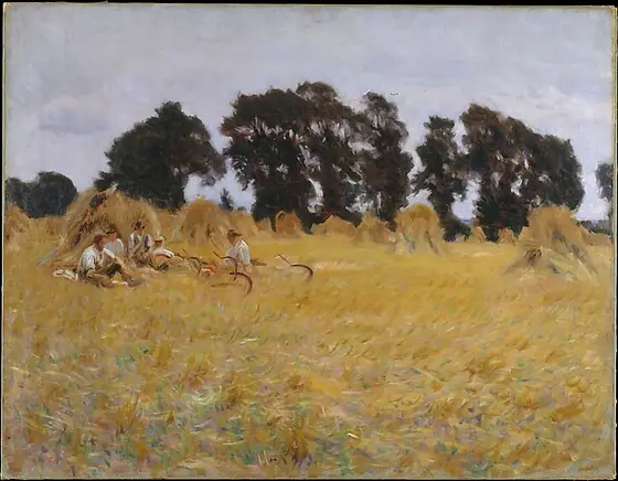 Reapers Resting in a Wheat Field, John Singer Sargent, 1885, oil on canvas