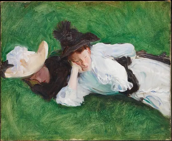 Two Girls on a Lawn, John Singer Sargent, ca. 1889, oil on canvas
