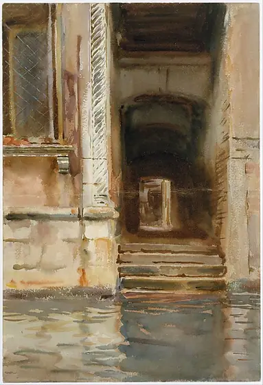 Venetian Passageway, John Singer Sargent, ca. 1905, watercolor, gouache, and graphite on white wove paper