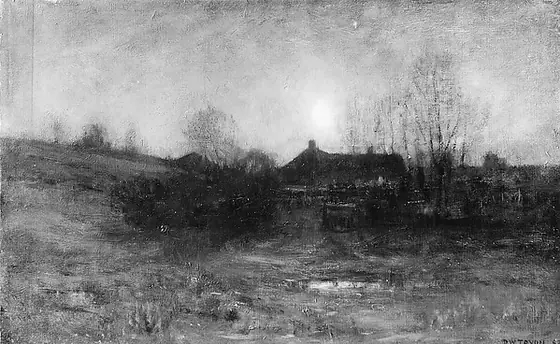 Moonlight, Dwight William Tryon, 1887, oil on wood