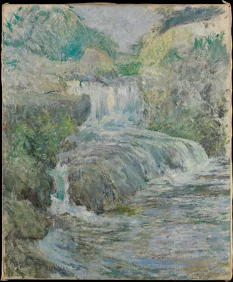 Waterfall, John Henry Twachtman, ca. 1889–91, oil on canvas