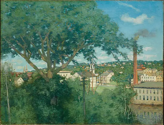 The Factory Village, Julian Alden Weir, 1897, oil on canvas