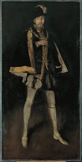 Arrangement in Black, No. 3: Sir Henry Irving as Philip II of Spain, James McNeill Whistler, 1876, reworked 1885, oil on canvas