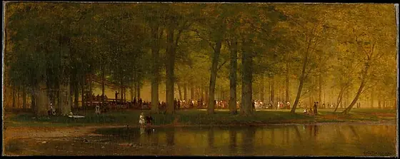 The Camp Meeting, Worthington Whittredge, 1874, oil on canvas