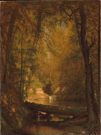 The Trout Pool, Worthington Whittredge, 1870, oil on canvas