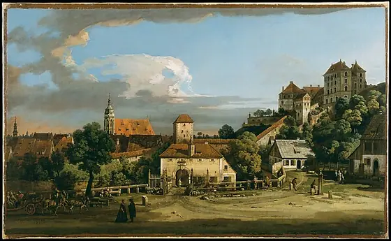 Pirna: The Obertor from the South, Bernardo Bellotto, mid-1750s, oil on canvas