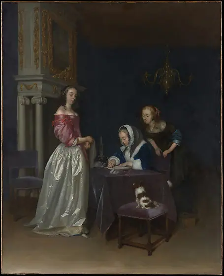 Curiosity, Gerard ter Borch, ca. 1660–62, oil on canvas