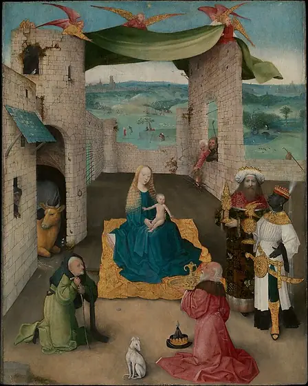 The Adoration of the Magi, Hieronymus Bosch, ca. 1475, oil and gold on oak
